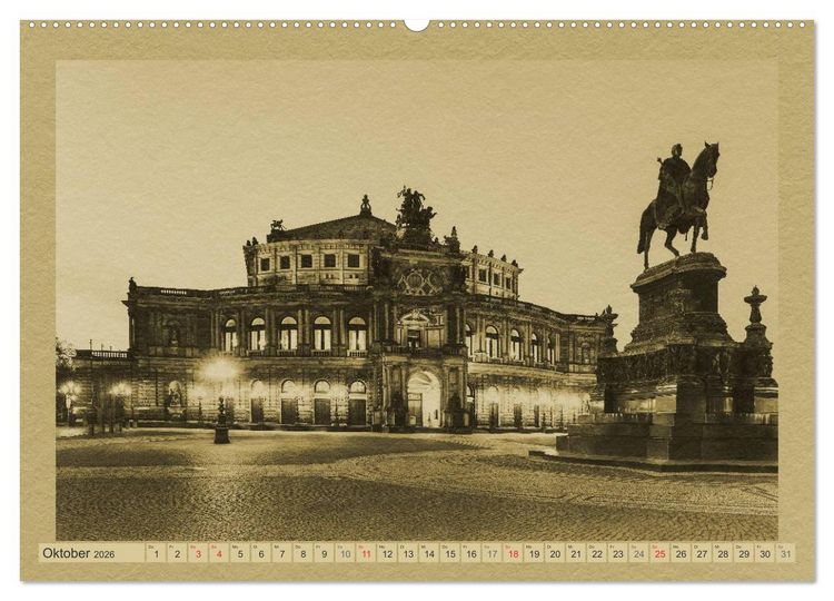 Produktbild: Dresden - Ein Kalender im Zeitungsstil (hochwertiger Premium Wandkalender 2026 DIN A2 quer), Kunstdruck in Hochglanz