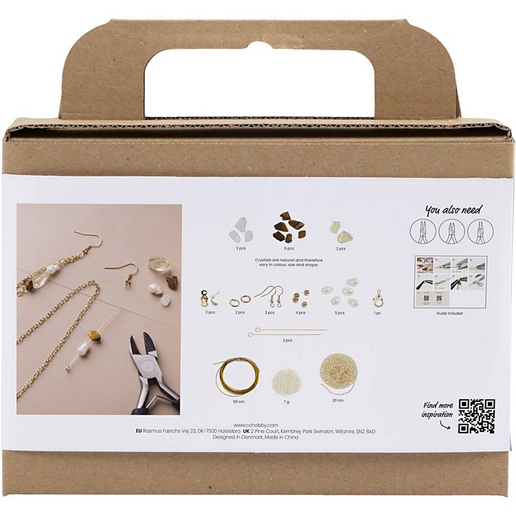 Produktbild: Creativ Company DIY Sets Beads Mini Kreativ Set Schmuck, Halskette und Ohrringe aus Kristallen, Kreativ Box