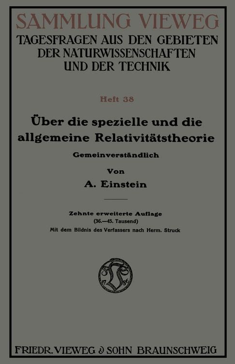 Produktbild: &Uuml;ber die spezielle und die allgemeine Relativit&auml;tstheorie