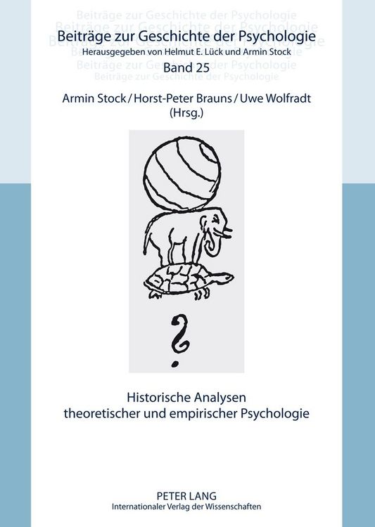Produktbild: Historische Analysen theoretischer und empirischer Psychologie
