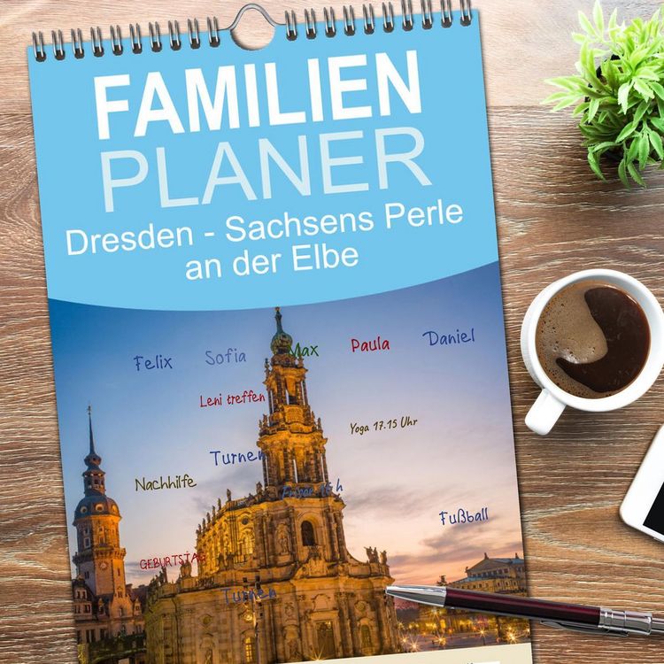 Produktbild: Familienplaner 2026 - Dresden - Sachsens Perle an der Elbe mit 5 Spalten (Wandkalender, 21 x 45 cm) CALVENDO