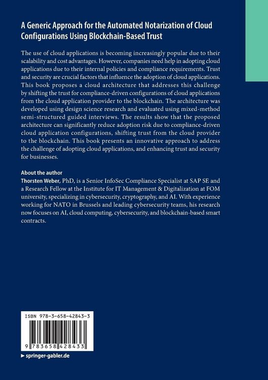Produktbild: A Generic Approach for the Automated Notarization of Cloud Configurations Using Blockchain-Based Trust