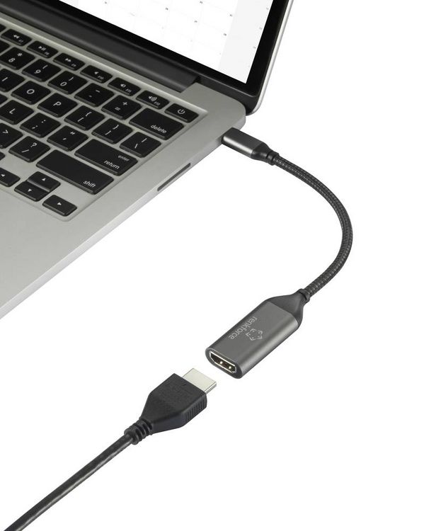 Produktbild: Renkforce RF-5234038 USB-C&reg; / HDMI Adapterkabel [1x USB-C&reg; Stecker - 1x HDMI-Buchse] Schwarz Geflechtschirm 0.15 m