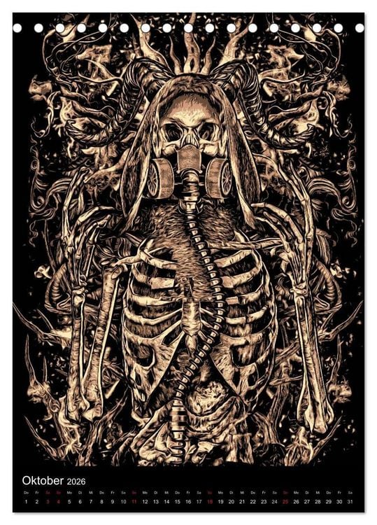 Produktbild: BLOODBOY/ HORROR ILLUSTRATION V1 (Tischkalender 2026 DIN A5 hoch), CALVENDO Monatskalender