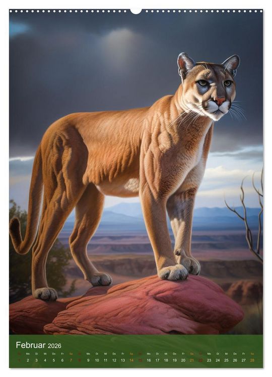 Produktbild: Wilde Raubkatzen (hochwertiger Premium Wandkalender 2026 DIN A2 hoch), Kunstdruck in Hochglanz