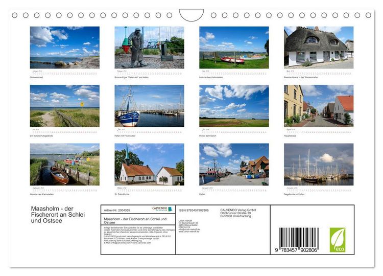 Produktbild: Maasholm - der Fischerort an Schlei und Ostsee (Wandkalender 2026 DIN A4 quer), CALVENDO Monatskalender