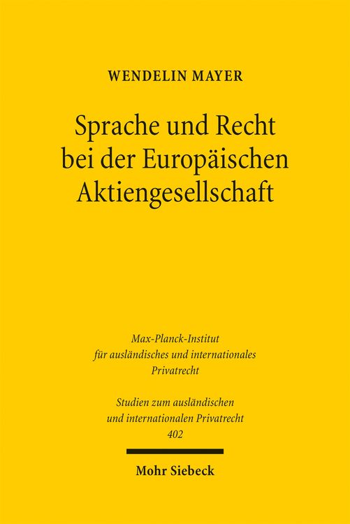 Produktbild: Sprache und Recht bei der Europ&auml;ischen Aktiengesellschaft