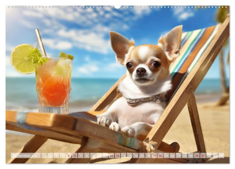 Produktbild: Chillige Chihuahuas - Entspannte Fellnasen genie&szlig;en das Leben (Wandkalender 2026 DIN A2 quer), CALVENDO Monatskalender
