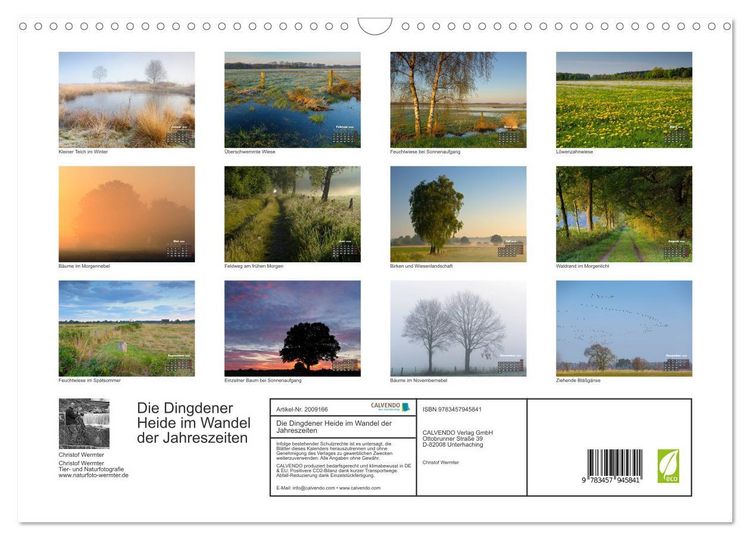 Produktbild: Die Dingdener Heide im Wandel der Jahreszeiten (Wandkalender 2026 DIN A3 quer), CALVENDO Monatskalender