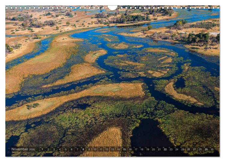Produktbild: Okavango - Das Delta von oben (Wandkalender 2026 DIN A3 quer), CALVENDO Monatskalender