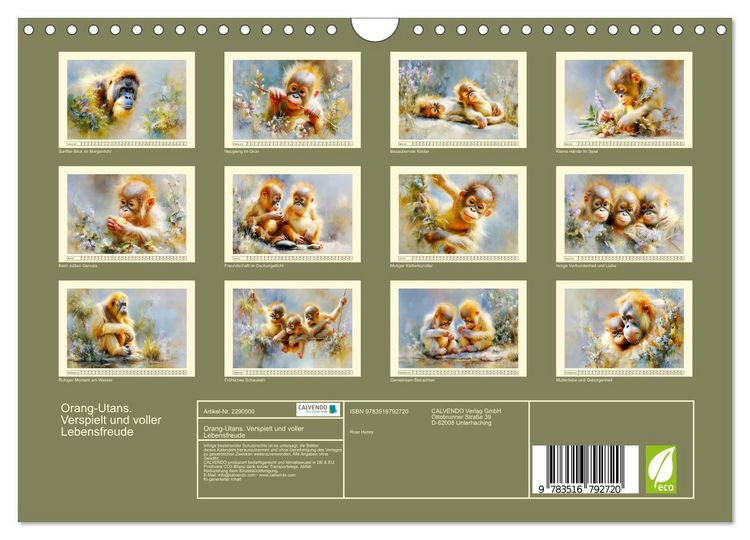 Produktbild: Orang-Utans. Verspielt und voller Lebensfreude (Wandkalender 2027 DIN A4 quer), CALVENDO Monatskalender