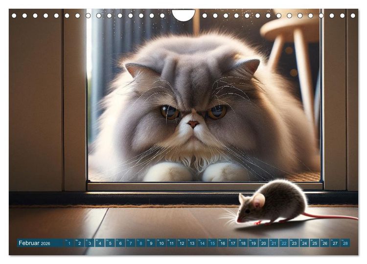 Produktbild: Katzenlaunen - Durch das Jahr mit Fluff und Grummeln (Wandkalender 2026 DIN A4 quer), CALVENDO Monatskalender