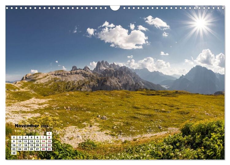 Produktbild: Berggipfel der Dolomiten (Wandkalender 2026 DIN A3 quer), CALVENDO Monatskalender