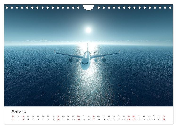 Produktbild: Flugzeugkalender - Die sch&ouml;nsten Passagiermaschinen (Wandkalender 2026 DIN A4 quer), CALVENDO Monatskalender