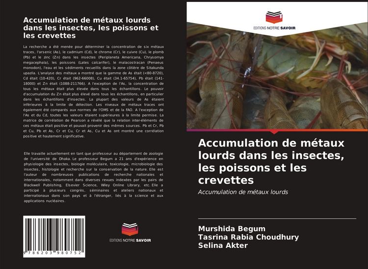 Produktbild: Accumulation de m&eacute;taux lourds dans les insectes, les poissons et les crevettes