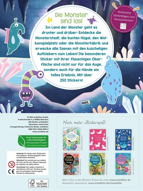 Produktbild: Mein flauschiges Stickerheft &ndash; Monster
