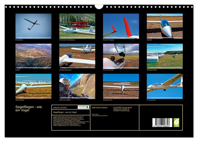 Produktbild: Segelfliegen - wie ein Vogel (Wandkalender 2026 DIN A3 quer), CALVENDO Monatskalender