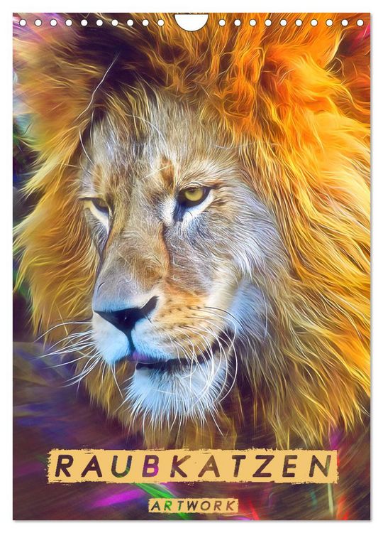 Produktbild: Raubkatzen - Artwork (Wandkalender 2026 DIN A4 hoch), CALVENDO Monatskalender