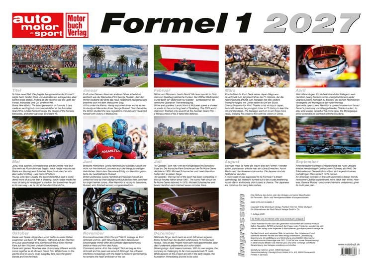 Produktbild: Formel 1 Kalender 2027