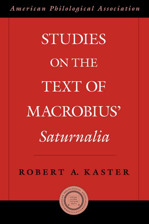Produktbild: Studies on the Text of Macrobius' Saturnalia