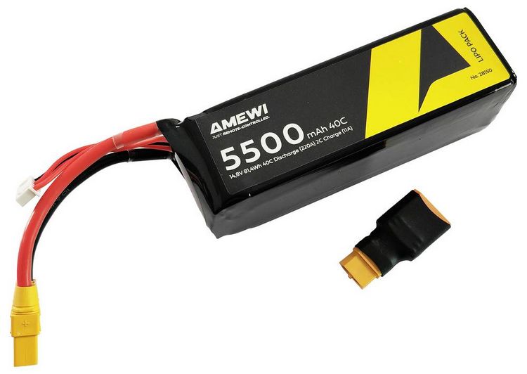Produktbild: Amewi Modellbau-Akkupack (LiPo) 14.8V 5500 mAh Zellen-Zahl: 4 Softcase XT90
