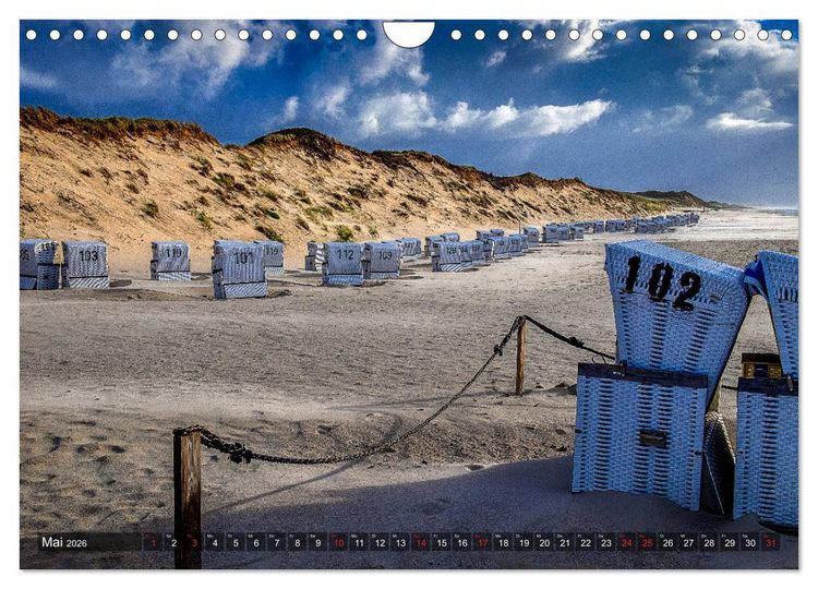 Produktbild: Sylt - Farbige Momente (Wandkalender 2026 DIN A4 quer), CALVENDO Monatskalender