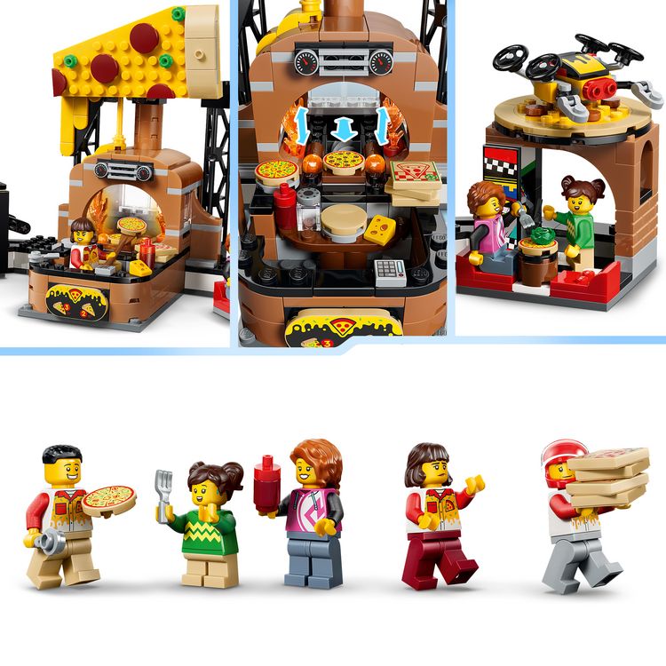 Produktbild: LEGO City 60496 Pizza-Liefererlebnis mit Fahrzeugen, Spielzeug-Pizzeria, Spielset f&uuml;r Kinder