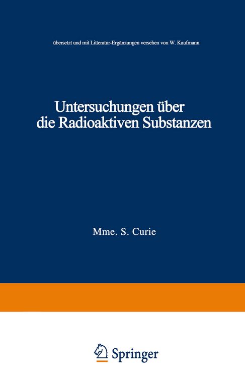 Produktbild: Untersuchungen &uuml;ber die Radioaktiven Substanzen