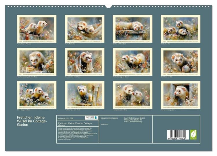 Produktbild: Frettchen. Kleine Wusel im Cottage-Garten (hochwertiger Premium Wandkalender 2027 DIN A2 quer), Kunstdruck in Hochglanz