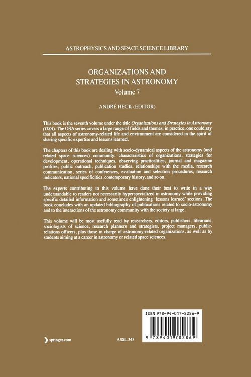 Produktbild: Organizations and Strategies in Astronomy 7