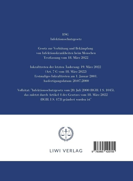 Produktbild: Infektionsschutzgesetz IfSG 2022