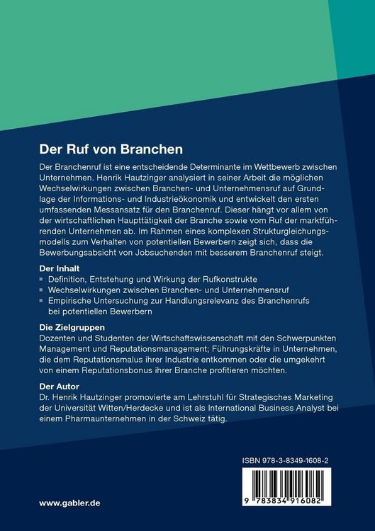 Produktbild: Der Ruf von Branchen