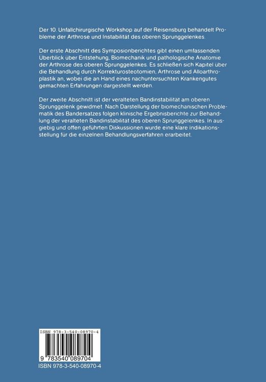 Produktbild: Arthrose und Instabilit&auml;t am oberen Sprunggelenk