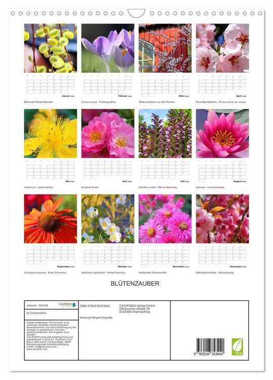 Produktbild: BL&Uuml;TENZAUBER (Wandkalender 2026 DIN A3 hoch), CALVENDO Monatskalender