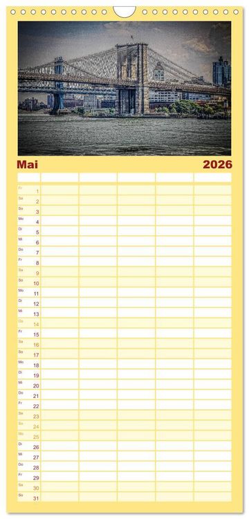 Produktbild: Familienplaner 2026 - New York feeling mit 5 Spalten (Wandkalender, 21 x 45 cm) CALVENDO