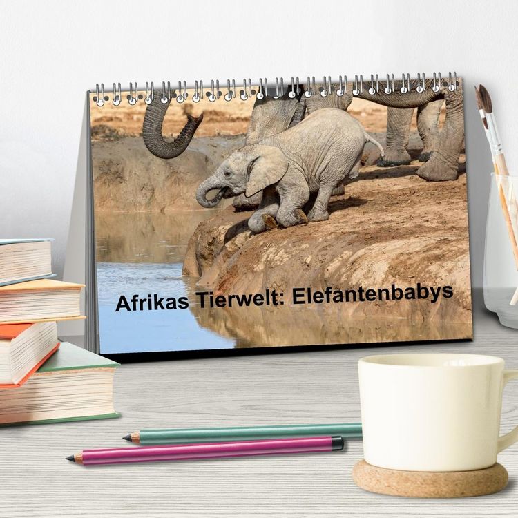 Produktbild: Afrikas Tierwelt: Elefantenbabys (Tischkalender 2027 DIN A5 quer), CALVENDO Monatskalender