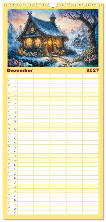 Produktbild: Familienplaner 2027 - Zauberhafte Feenh&auml;user - Wunderwelt der magischen Orte voller Fantasie mit 5 Spalten (Wandkalender, 21 x 45 cm) CALVENDO
