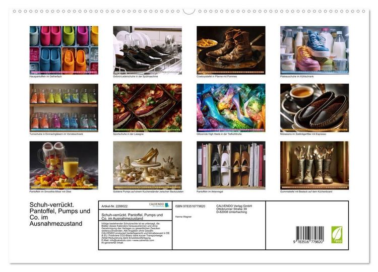Produktbild: Schuh-verr&uuml;ckt. Pantoffel, Pumps und Co. im Ausnahmezustand (hochwertiger Premium Wandkalender 2027 DIN A2 quer), Kunstdruck in Hochglanz