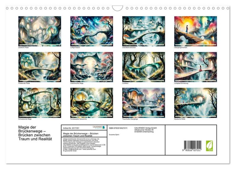Produktbild: Magie der Br&uuml;ckenwege &ndash; Br&uuml;cken zwischen Traum und Realit&auml;t (Wandkalender 2026 DIN A3 quer), CALVENDO Monatskalender