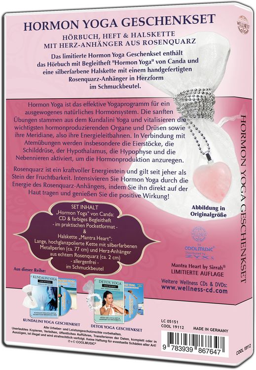 Produktbild: Hormon Yoga Geschenkset: H&ouml;rbuch, Heft & Halskette