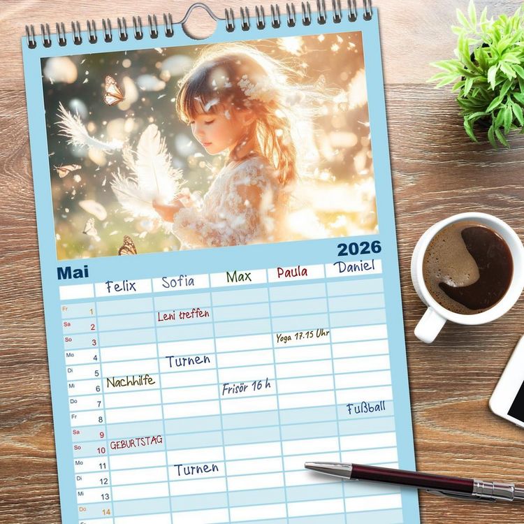 Produktbild: Familienplaner 2026 - Der letzte Funke Magie mit 5 Spalten (Wandkalender, 21 x 45 cm) CALVENDO