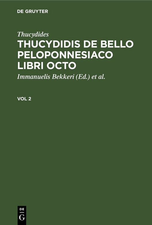 Produktbild: Thucydidis de bello Peloponnesiaco libri octo. Vol 2