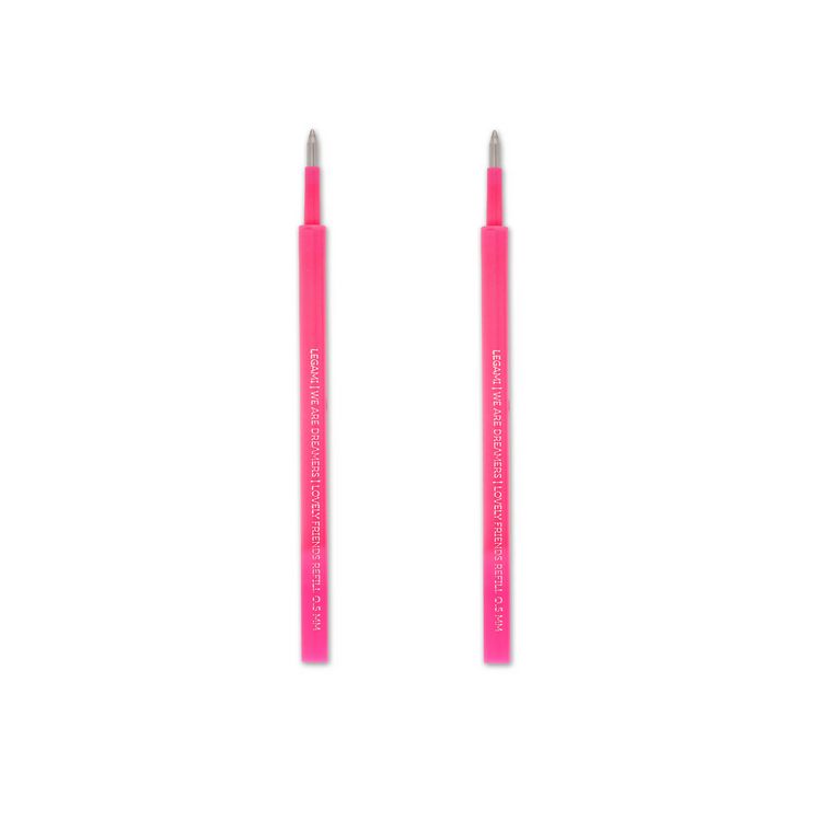 Produktbild: Legami 2 Set mit 2 Ersatzpatronen f&uuml;r Gelstift - Lovely Friends - Neon Pink
