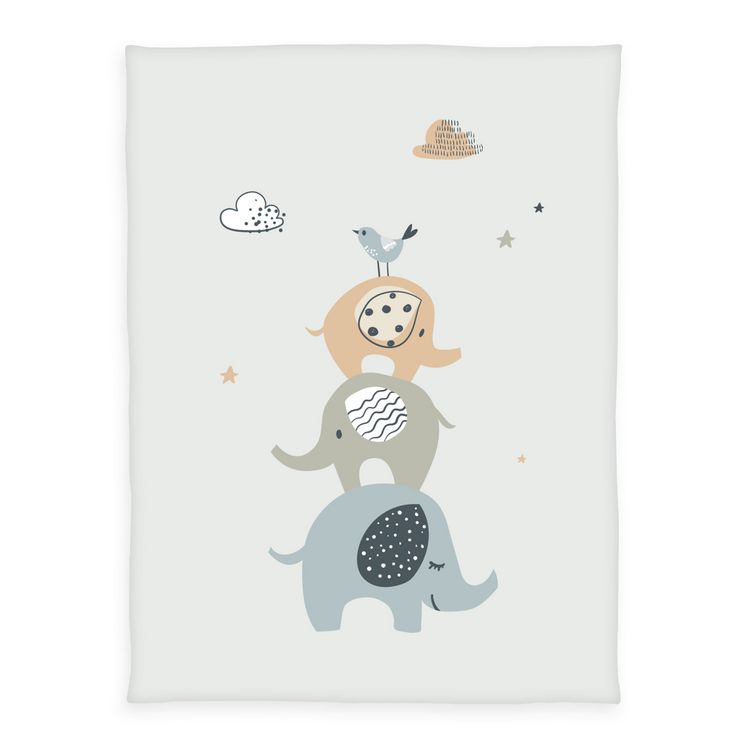 Produktbild: babybest&reg; 1440261014 - Elephants Microfaserflausch-Decke, 75 x 100 cm, 100% Polyester