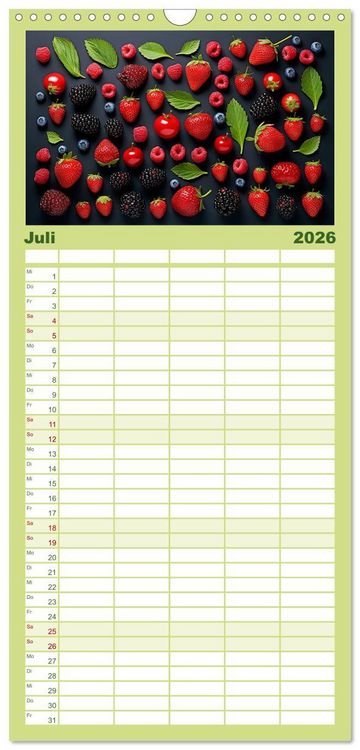 Produktbild: Familienplaner 2026 - Ordentlich Frutarisch mit 5 Spalten (Wandkalender, 21 x 45 cm) CALVENDO