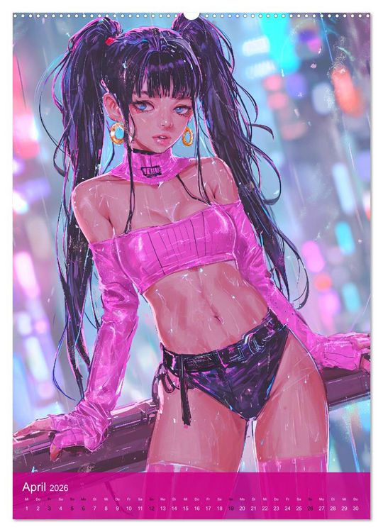Produktbild: Manga-Comics. Cyberpunk Anime. Science Fiction Girls (Wandkalender 2026 DIN A2 hoch), CALVENDO Monatskalender