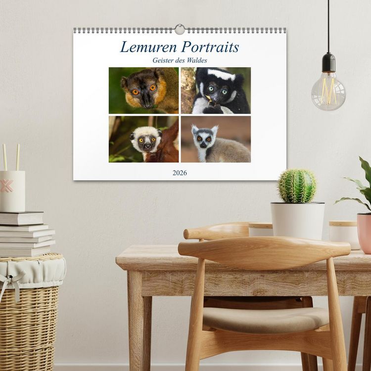 Produktbild: Lemuren Portraits (Wandkalender 2026 DIN A3 quer), CALVENDO Monatskalender