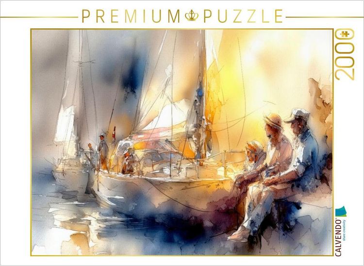 Produktbild: CALVENDO Puzzle Kl&ouml;nschnack auf der Hafenmauer | 2000 Teile Lege-Gr&ouml;&szlig;e 90x67cm Foto-Puzzle f&uuml;r gl&uuml;ckliche Stunden