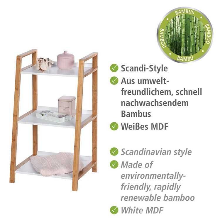 Produktbild: Regal Mod. Finja aus Bambus mit 3 Etagen, aus Bambus