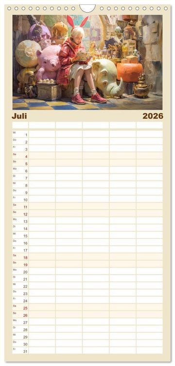 Produktbild: Familienplaner 2026 - Paradoxe fantastische Welten - M&auml;rchenhaft verspielt mit 5 Spalten (Wandkalender, 21 x 45 cm) CALVENDO
